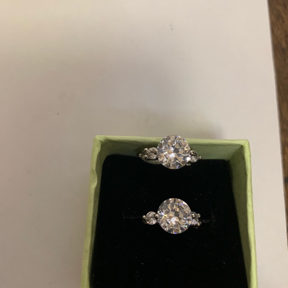 W- 3 Carat CZ Cubic Zirconia Huggie Earrings